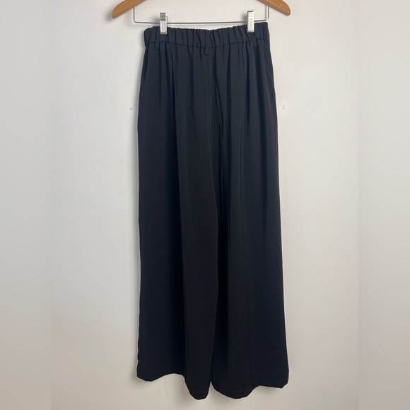 Tronjori Women Black High Waist Casual Wide Leg Long Palazzo Pants Trousers S - Picture 4 of 11